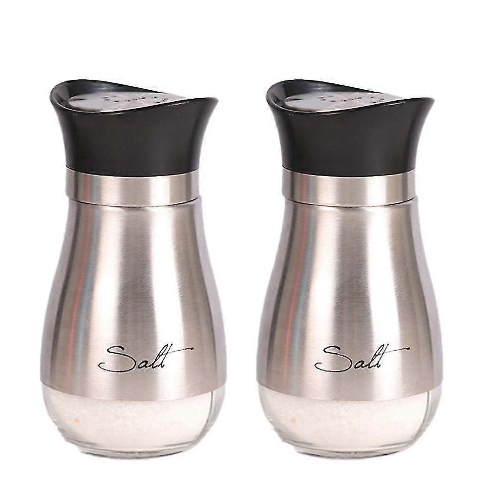 Modern Silver Glass Bottom Salt & Pepper Shakers - Refillable Kitchen Set