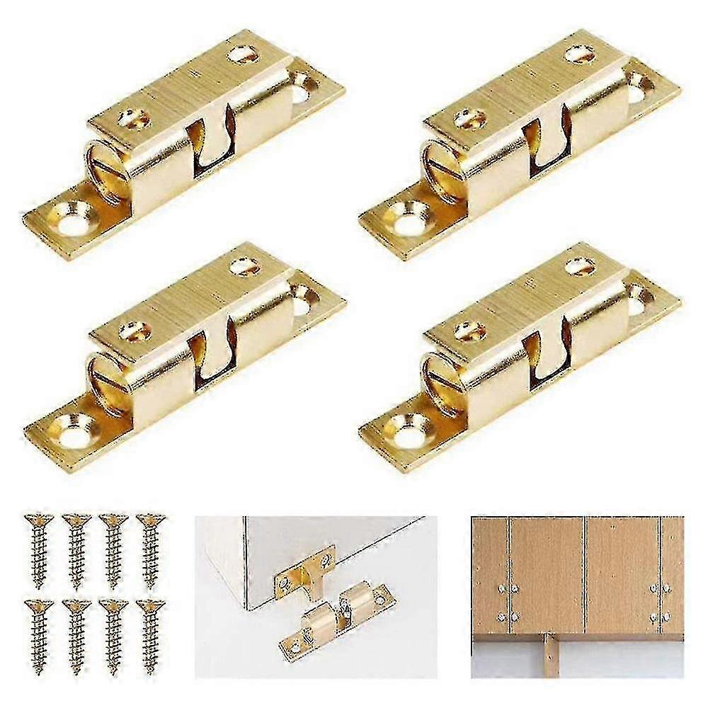 Brass Double Ball Cabinet Lock with Roller - 4pcs PXCL