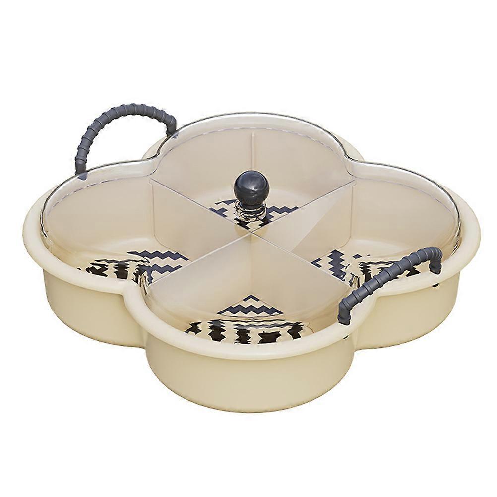 Divided Dried Fruit Storage Tray with Handle – Versatile Snack Serving Dish for Candies, Desserts, and Treats at Parties and Gatherings