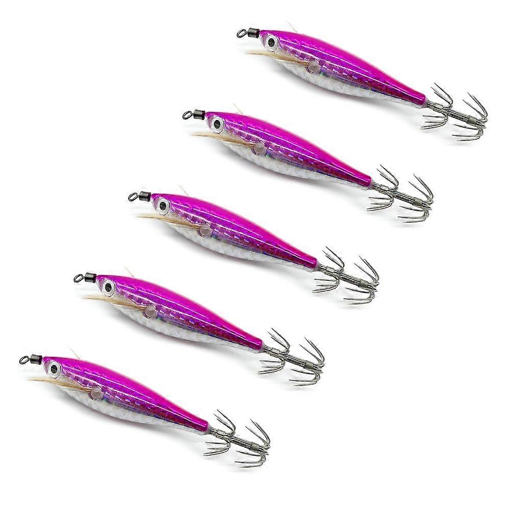5Pcs Squid Jig Floating Horizontal Shrimp Lure Glow Squid Jig