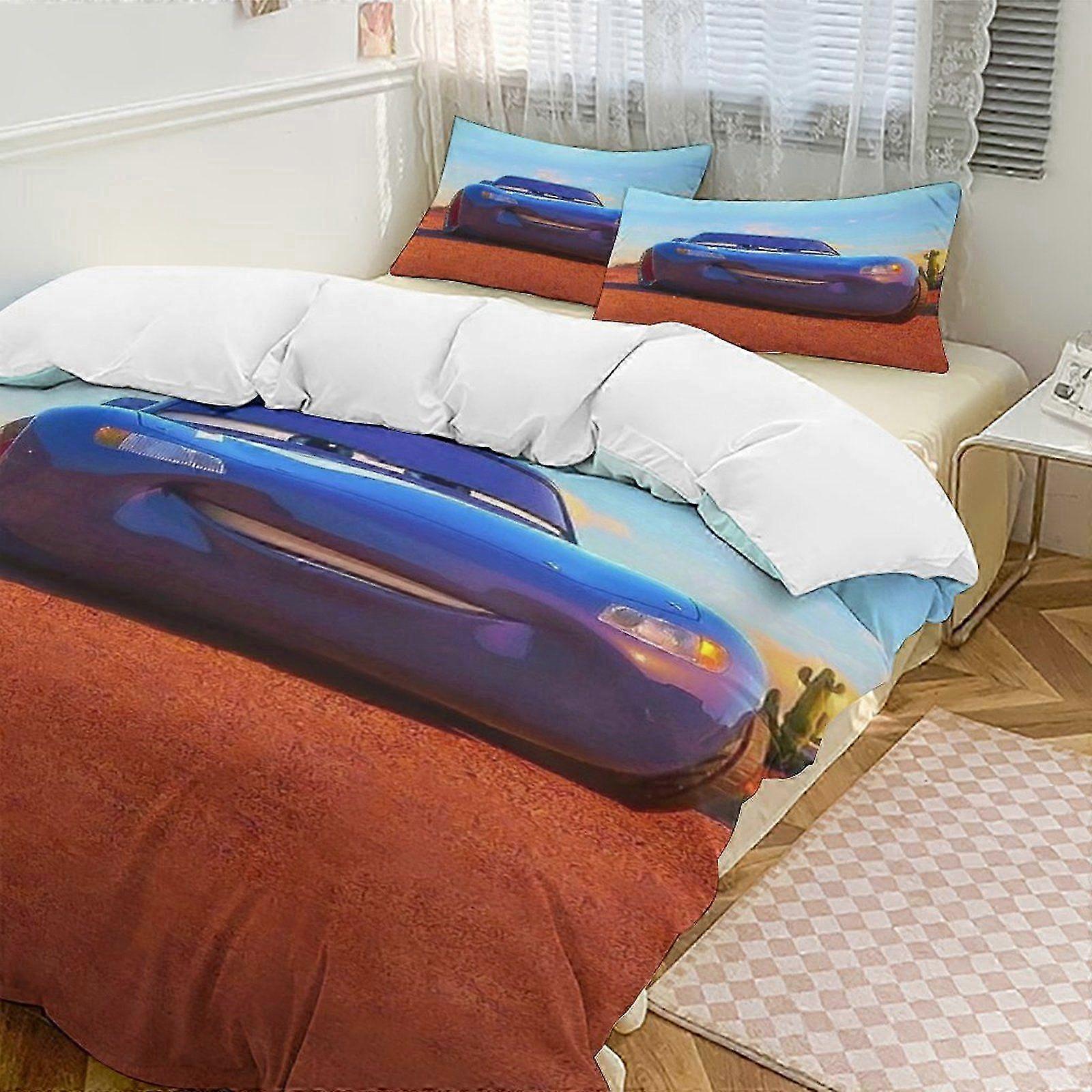 Conjunto de Cama de 3 Peças para Crianças e Adultos, com Design de Desenho Animado com 1 Capa de Colcha e 2 Fronhas, uma Ideia de Presente de Natal Quente e Fofa para