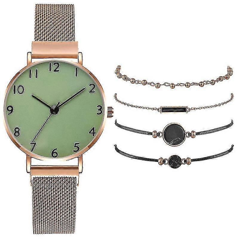 ブレスレット付きエレガントなレディースクォーツ時計 - スタイリッシュなラウンドダイヤルギフト