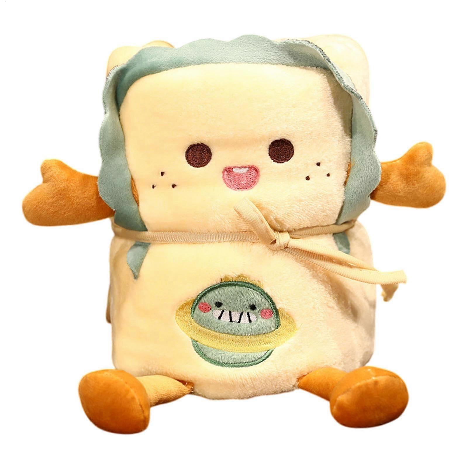 Plush Toast Pillow Blanket Compact Soft Travel Blanket