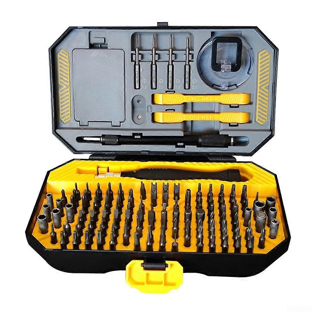 The Repair Companion A portable ratchet screwdriver set with a large selection of functional bits.