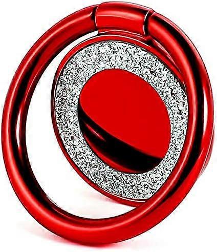 Cell Phone Holder with 360° & 180° Rotating Ring, Adjustable to Fit Your Needs (Red)