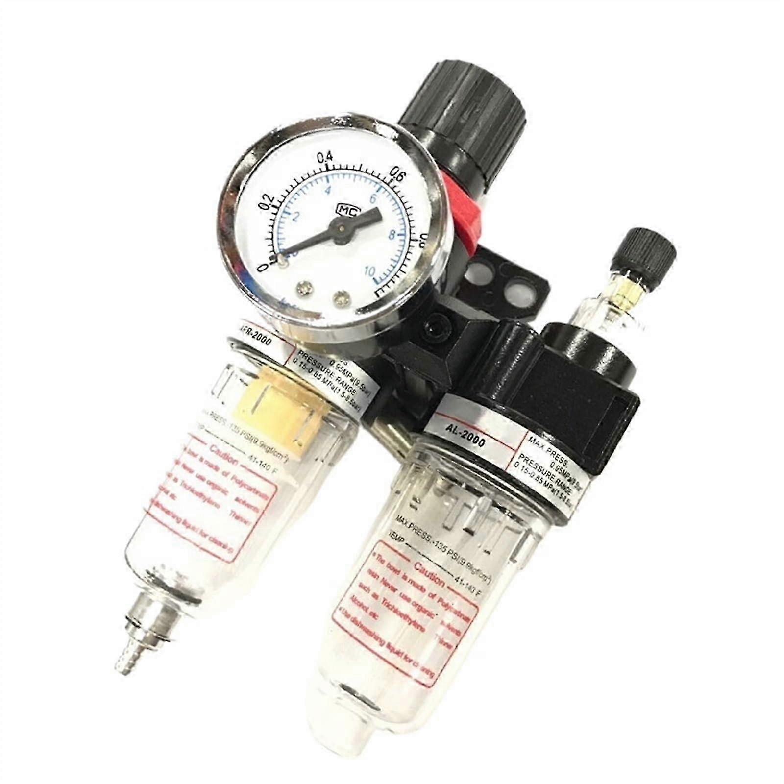 AFC2000 Oil Water Separator Regulator Trap Filter Airbrush Air Compressor Pressure Regulator Reducing Valve AFR2000AL2000 G1/4'(AFC2000 8mm Fitting) E