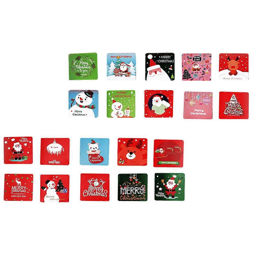 Small Holiday Card Christmas Blessing Cards For Classmates Random Color 7X7X0.1CM Create Festive Atmosphere 20Pcs