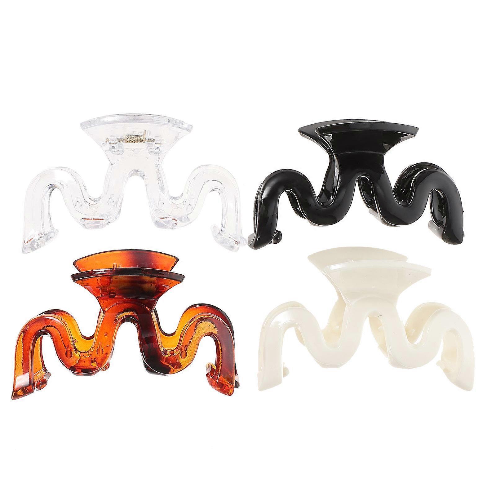 4PCS Wavy Hair Clips for Women – Retro Claw Clips in Stylish Colors with Strong Hold for Thick & Thin Hair, Perfect for Daily Wear, Parties & Gifting