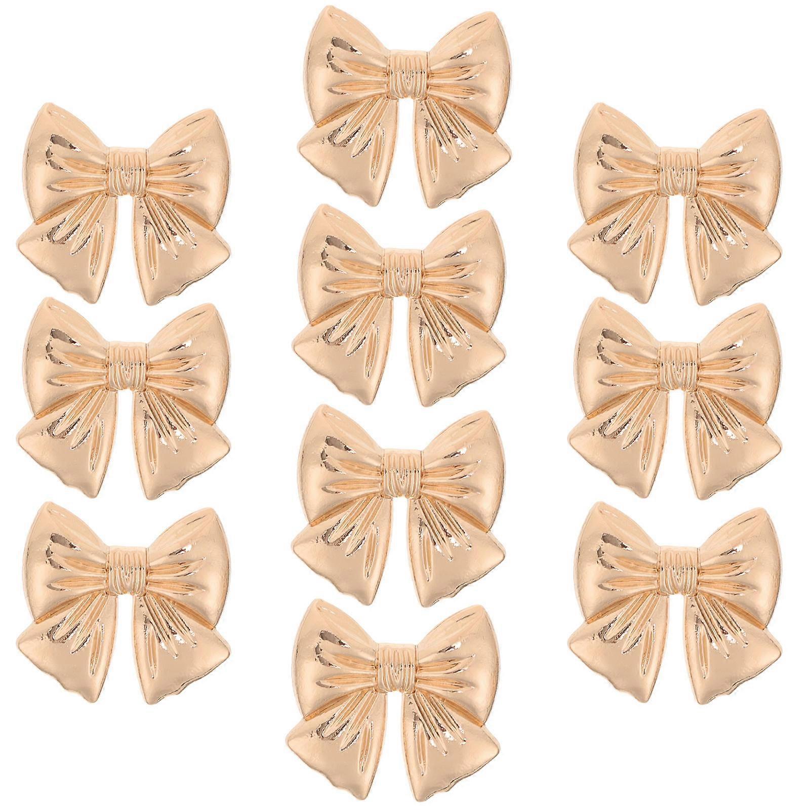 Bow Shaped Metal Sewing Buttons 10pcs Sturdy Classic Design Small Fasteners for Clothes Coats Sweaters Bags Suits Cardigans Decorative