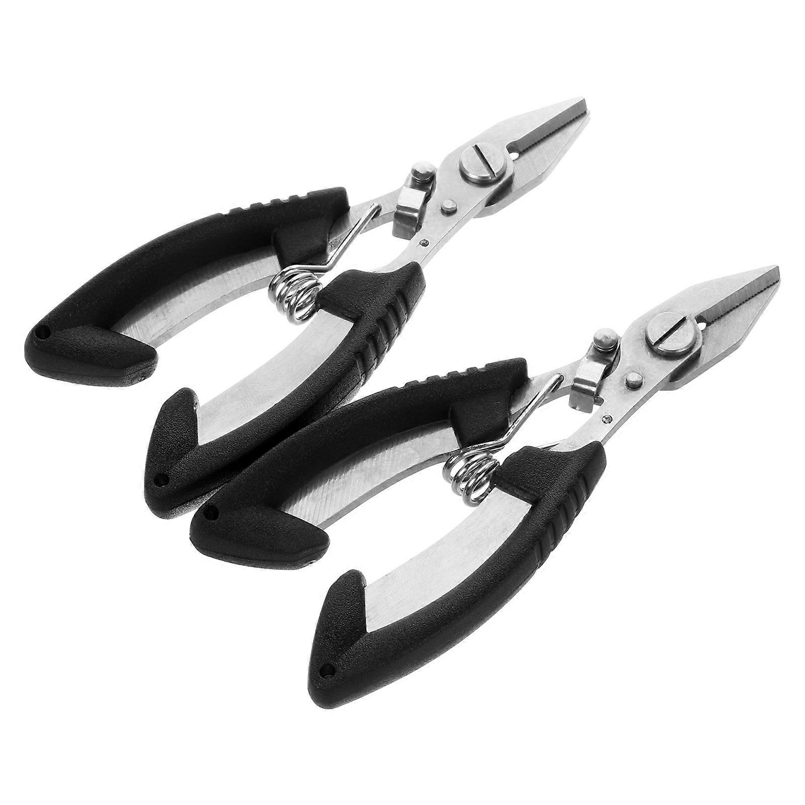Multi Function Fishing Pliers Wire Cutting Hook Removal Fishing Enthusiasts Black 17.00X13.00X1.20CM 2Pcs