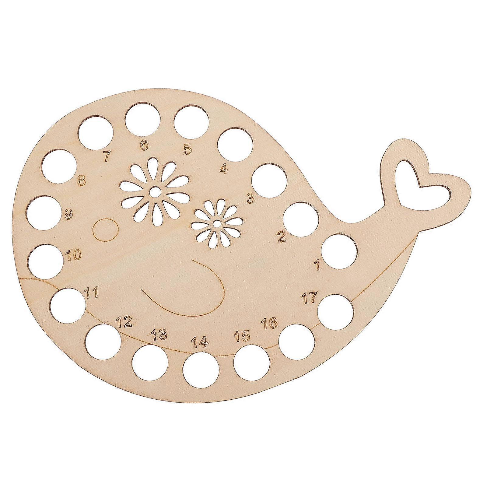 Embroidery Floss Organizer Wooden Thread Holder For Crafts Hollow Whale Shape 18.6X13cm Thread Organization 1Pack