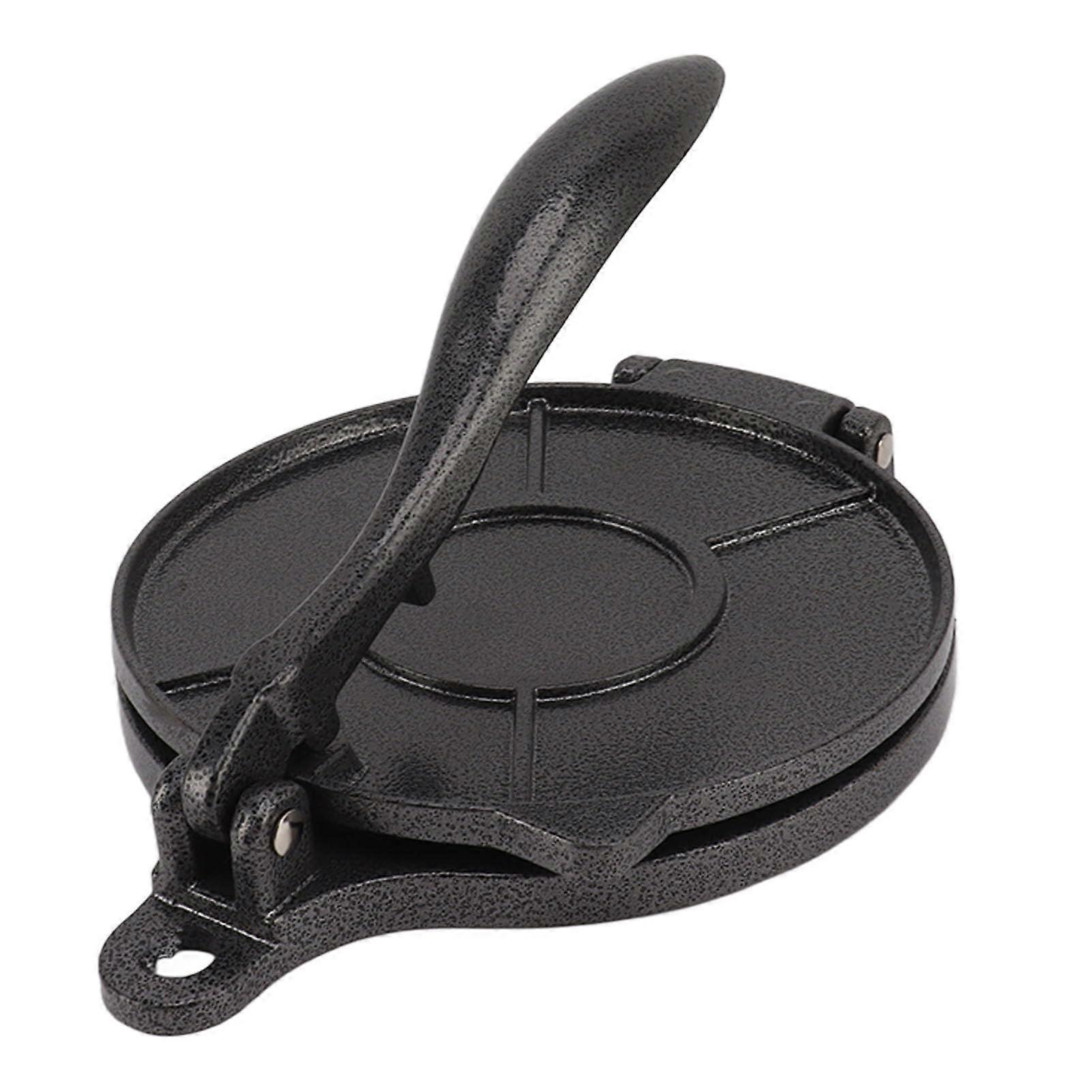 Tortilla Press Tool 20cm Black - Tortilla Maker for Flatbreads, Pizza Pies, and Patty Folding