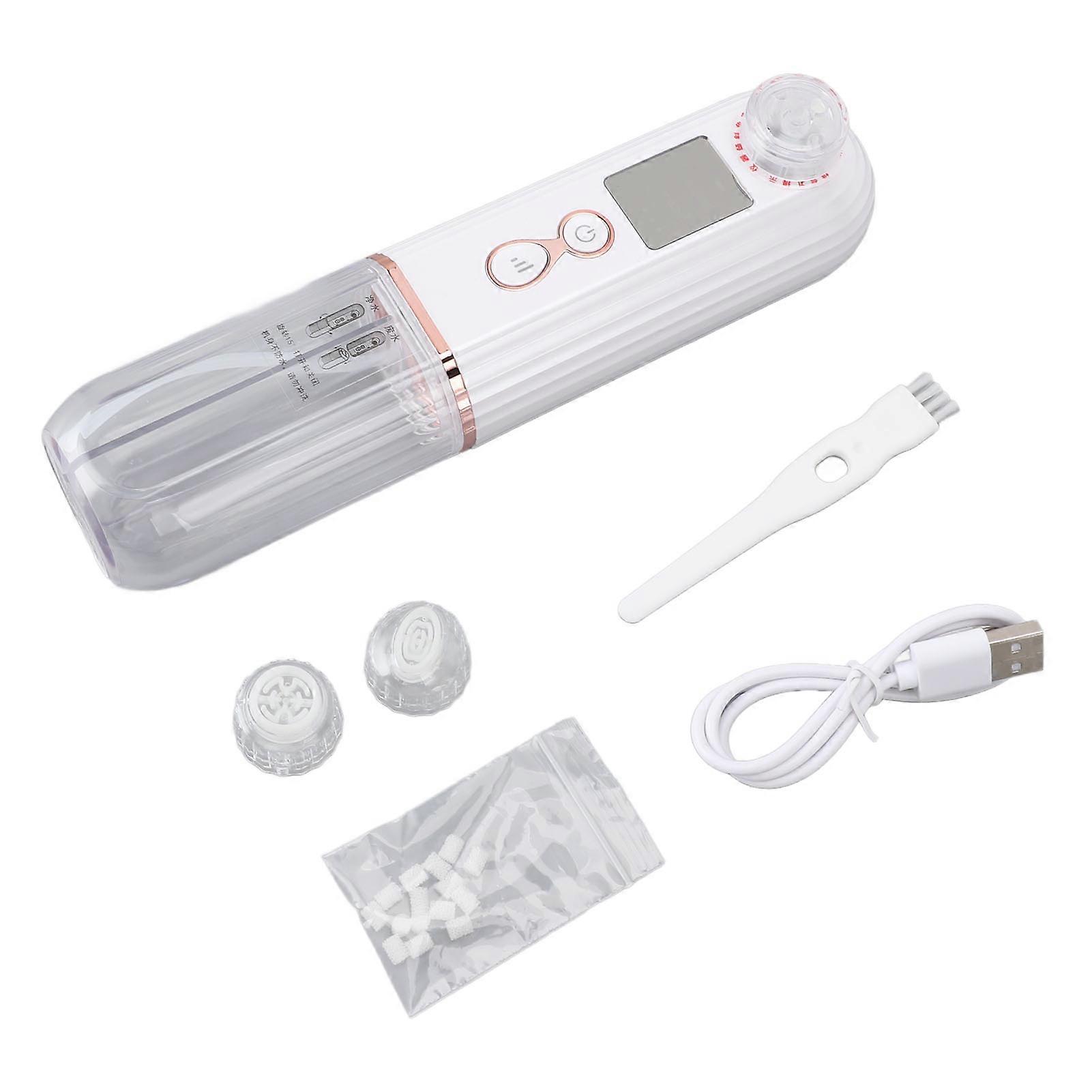 Hydrogen Oxygen Blackhead Remover Deep Cleansing Device, 3 Speed Pore Vacuum with 2 Heads, White
