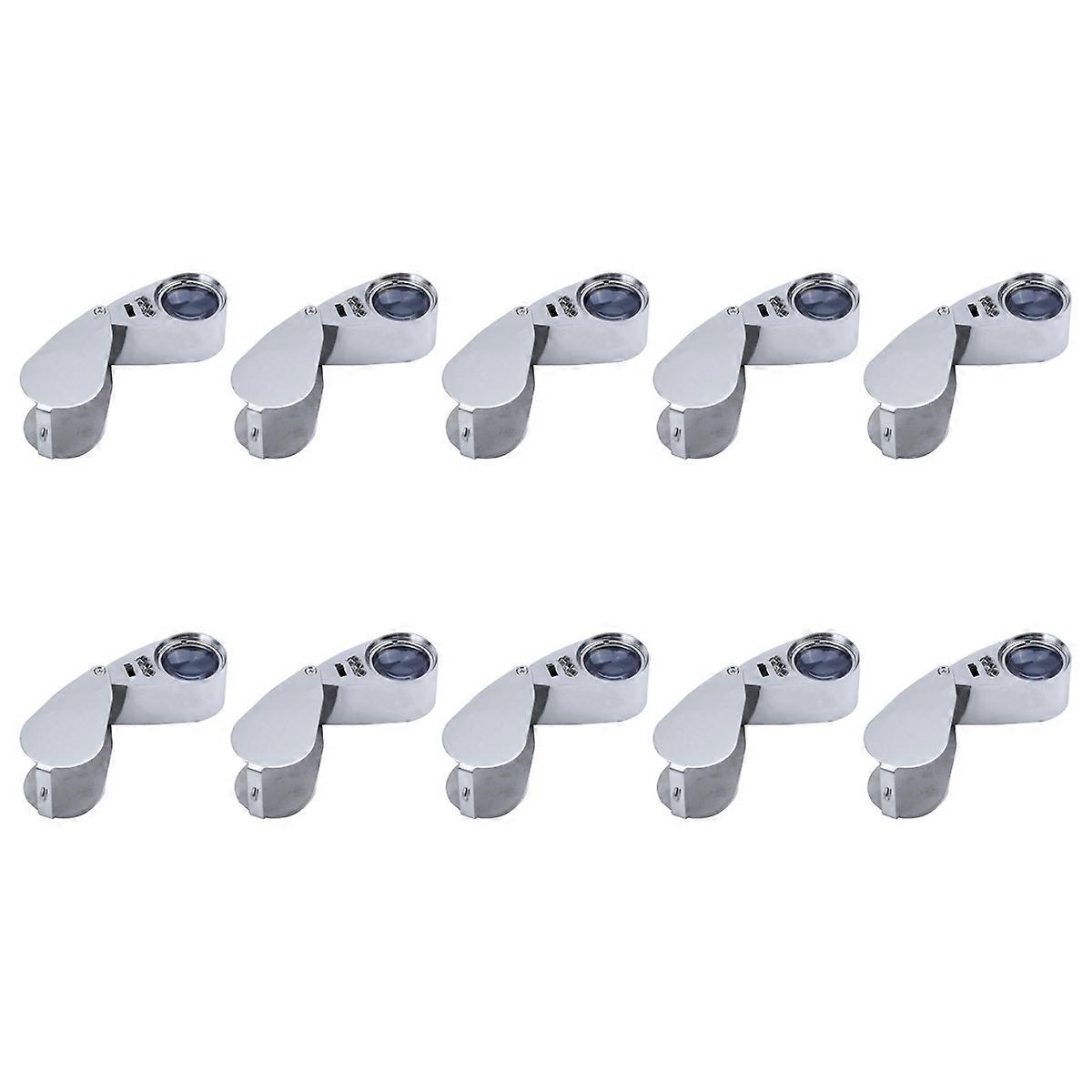 10X 40x LED Pocket Magnifier Jeweller Eye Glass Loop Lens Magnifying Loupe UV Light