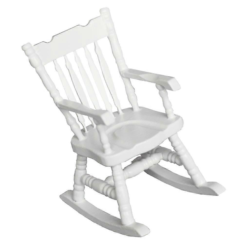 Miniature Furniture For Dollhouse Mini Rocking Chair Miniature Design Realistic Reproduction 3.3X2.6X1.9in 1Pack