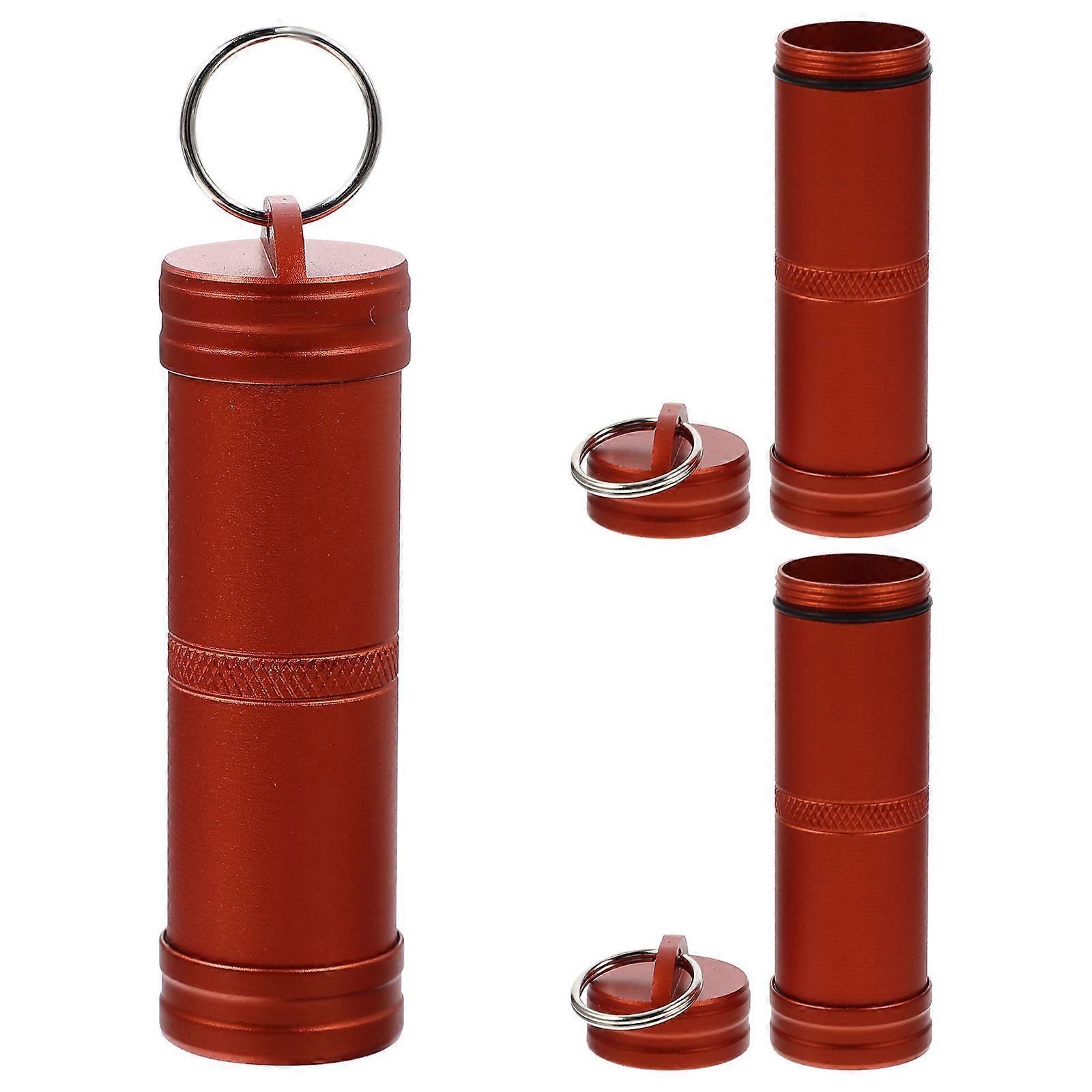 Pill Bottle Case Small Portable Dust-Proof Medicine Tablets Holders 7.5x2.2x2.2cm 3Pcs
