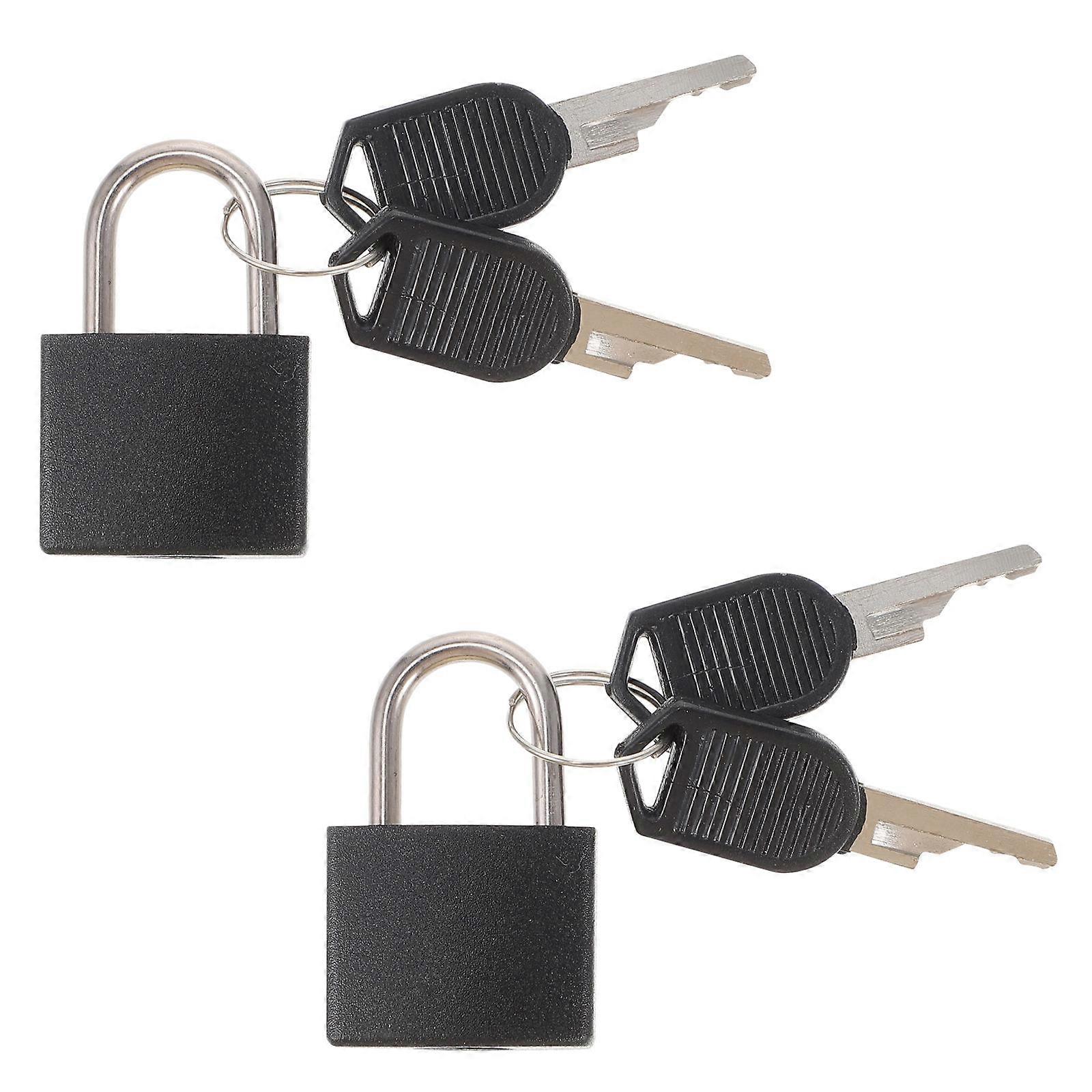 Small Luggage Lock Mini Padlock With Key For Travel Locker Security 2Pcs