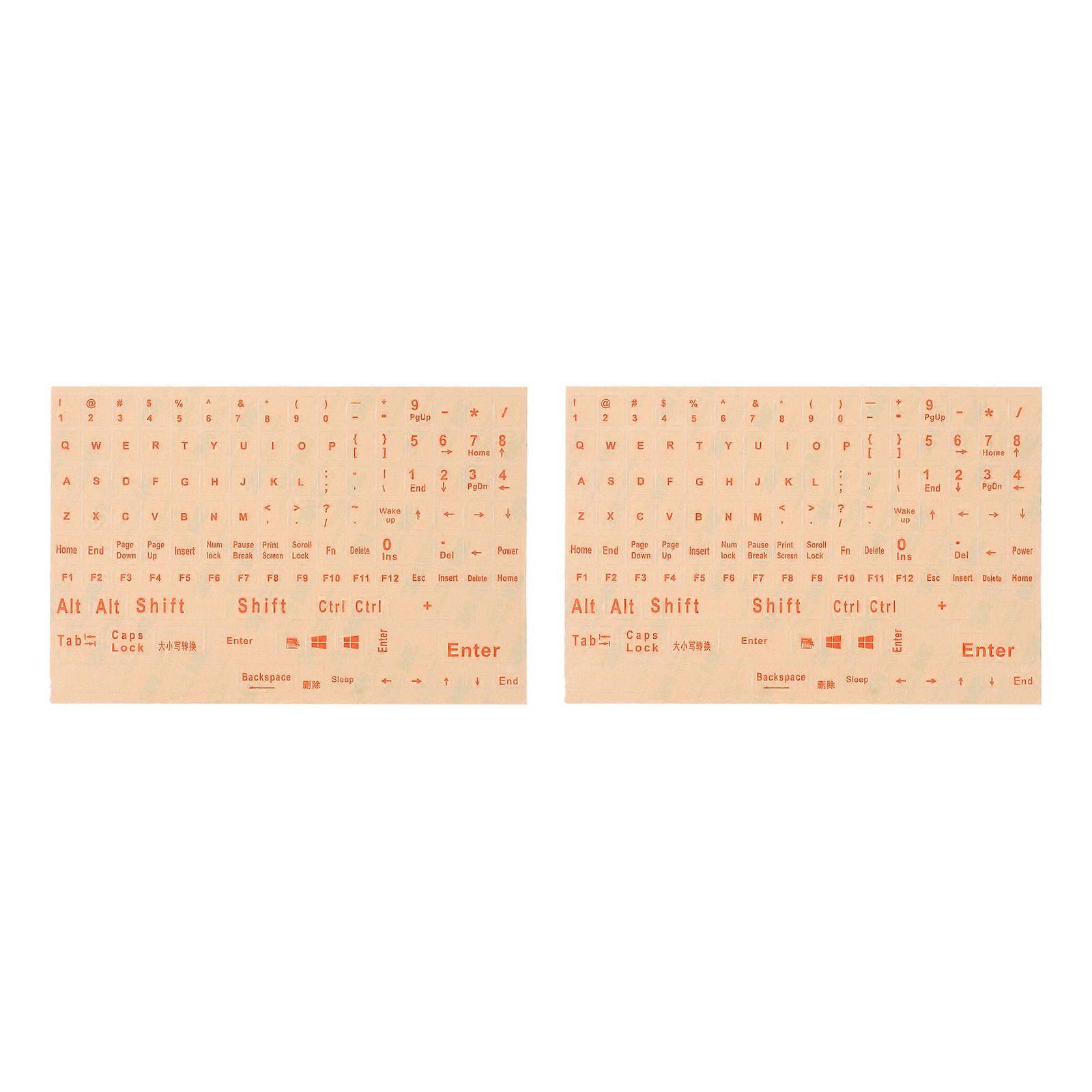 English Keyboard Replacement Stickers Laptop Keyboard Stickers Office Use 21X14cm 2Pcs