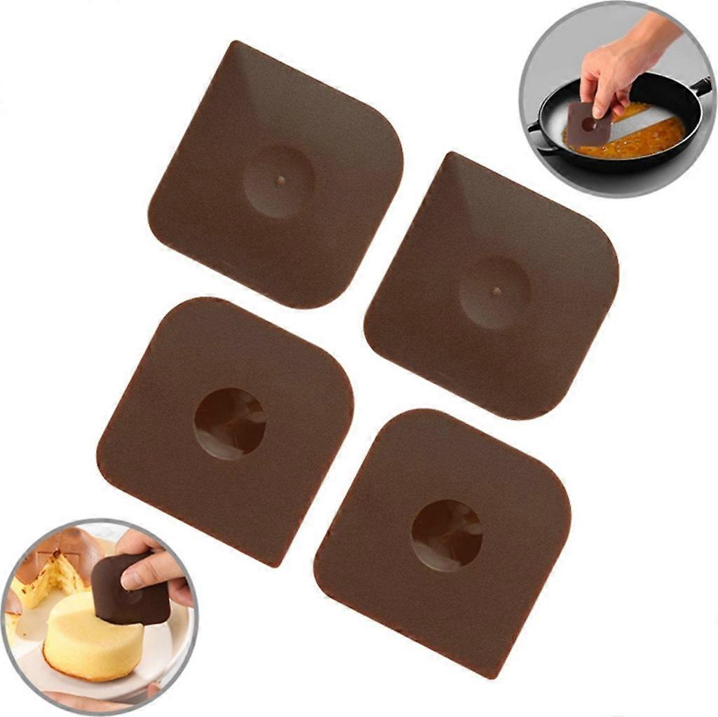 4-piece set multifunctional oil scraper square kitchen bathroom stove dirt removal scraper cake baking tools oil pan scraper