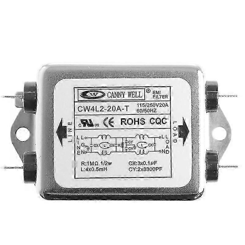 Power Emi Filter Cw4l2-20a-t Monophasic Enhanced Ac 220v 50/60 Hz