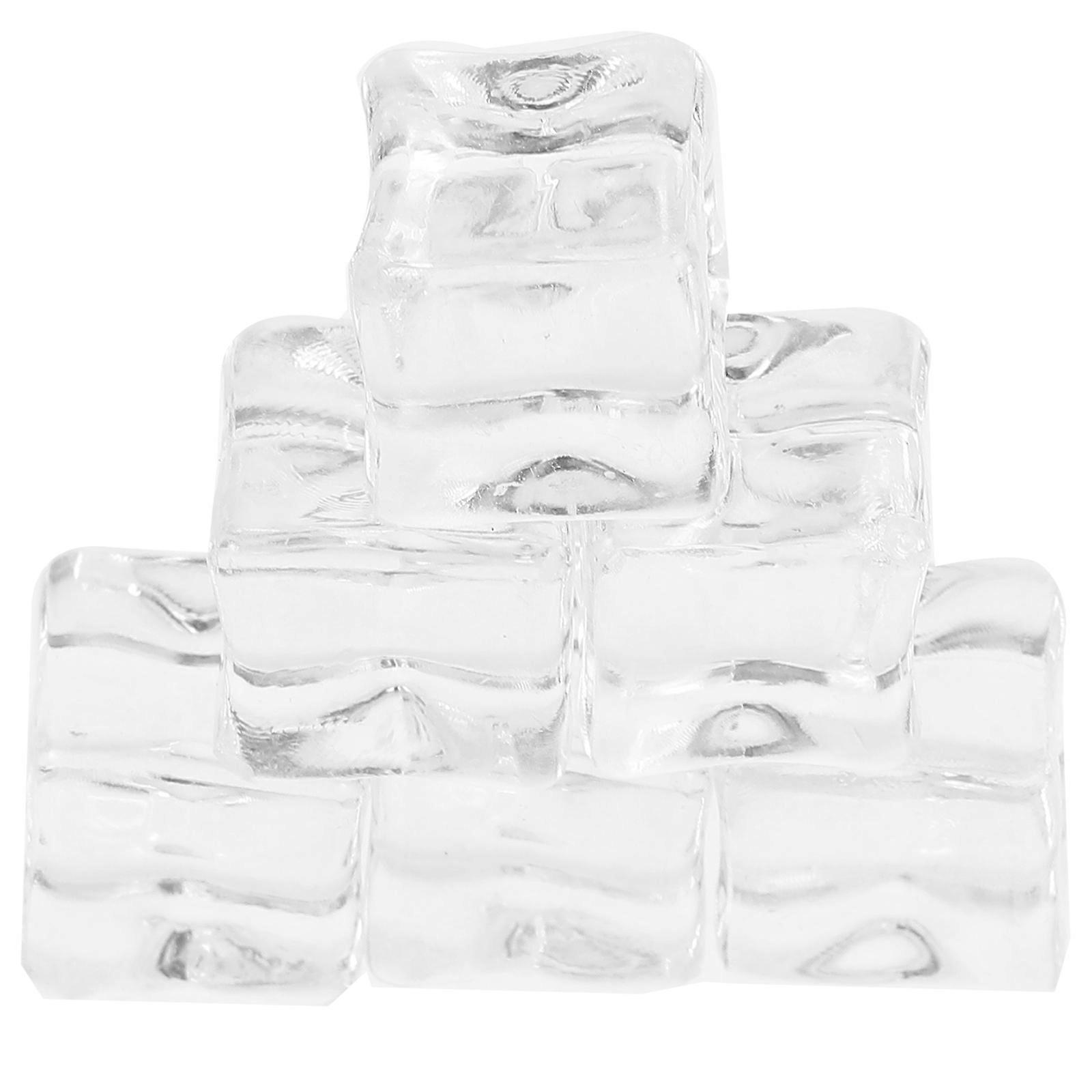 50pcs Reusable Fake Ice Cubes – Non Melting, Washable Decorative Props for Cocktails, Photography, and Vase Fillers – Realistic Look for Home,