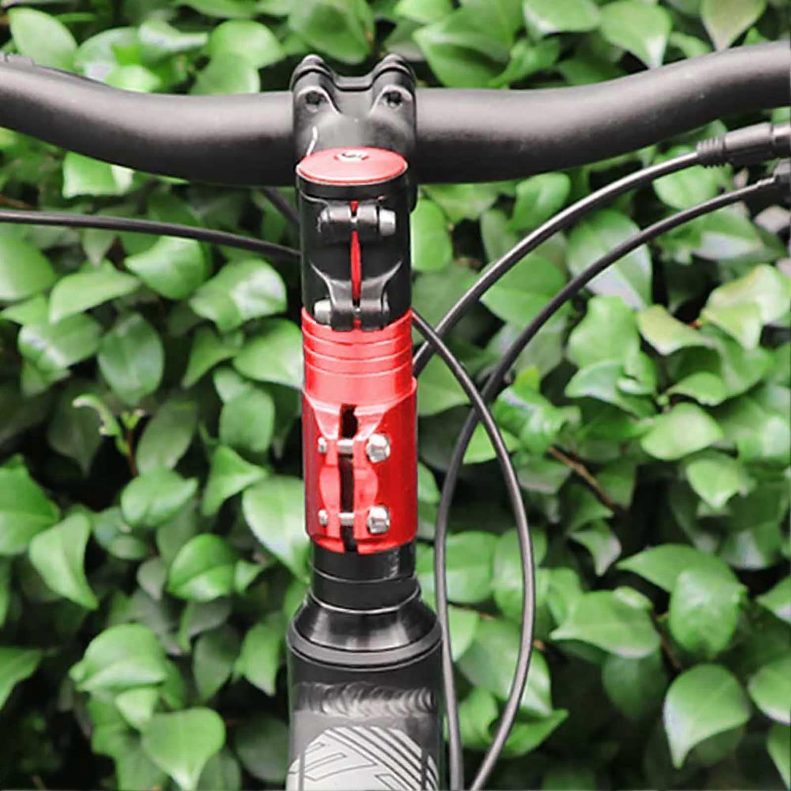 Bike Stem Extender Riser - Adjustable Aluminium Alloy Mountain Bicycle Handlebar Extender for Comfortable Riding Position, Red