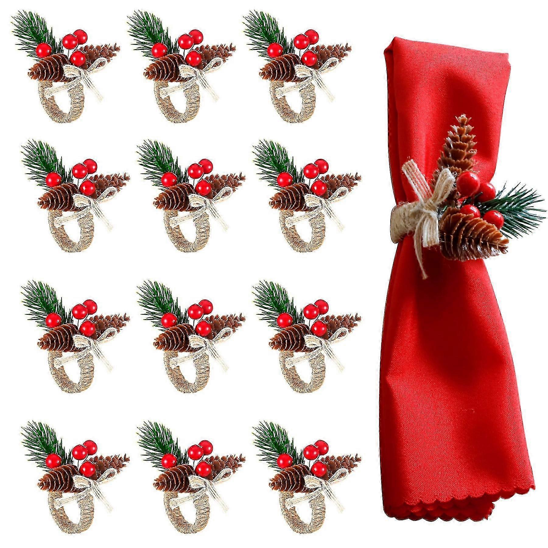 12 Piece Rustic Napkin Ring Set Suitable for Festive Celebrations