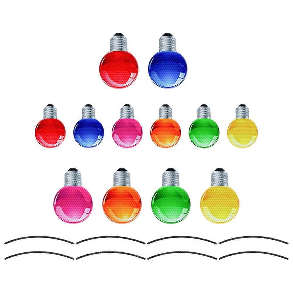 Christmas Car Reflective Bulb Magnets – Festive Holiday Decoration for Refrigerator and Vehicle with Large and Small Bulbs and Decorative Strings