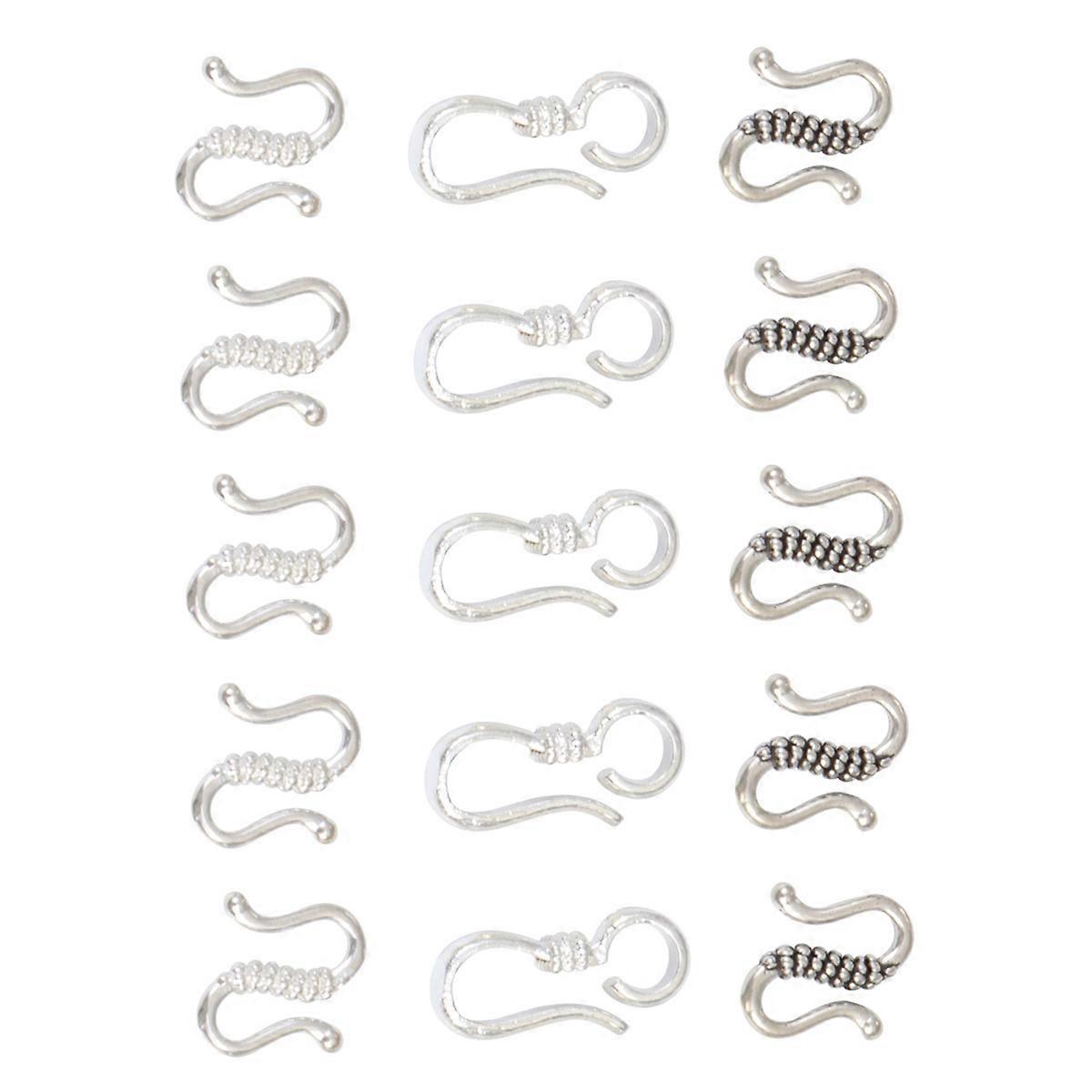 S Hook For Jewelry S-Hook Clasps Silver Plating Diy Jewelry Making Bracelet Fasteners 40Pcs