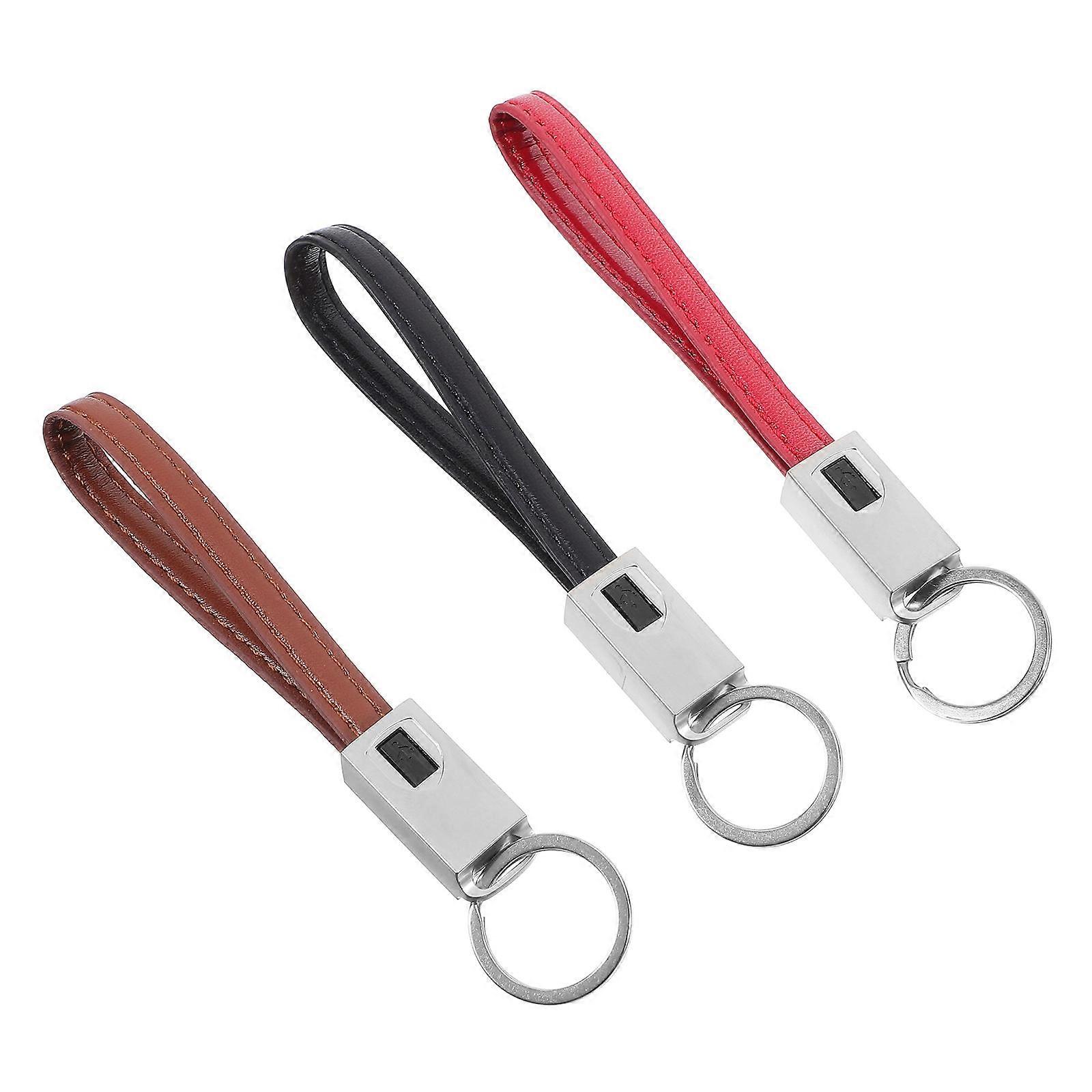 كابل الطاقة Keyring شاحن كابل عملية أداة شحن الجلود نقل الرجال 3 قطع