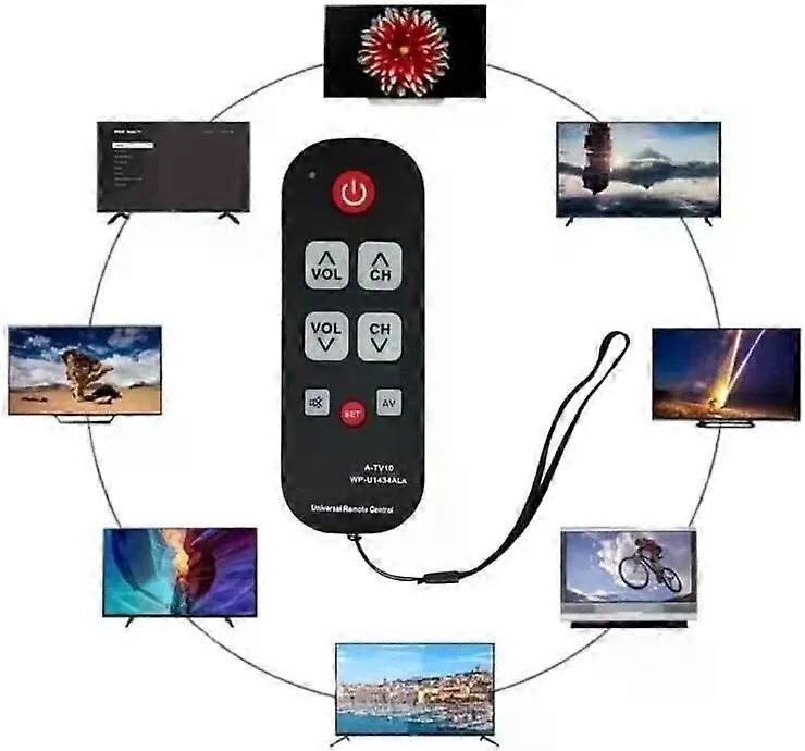 New A-TV10 Universal Waterproof Learning Remote for All Brand TV W Large Buttons