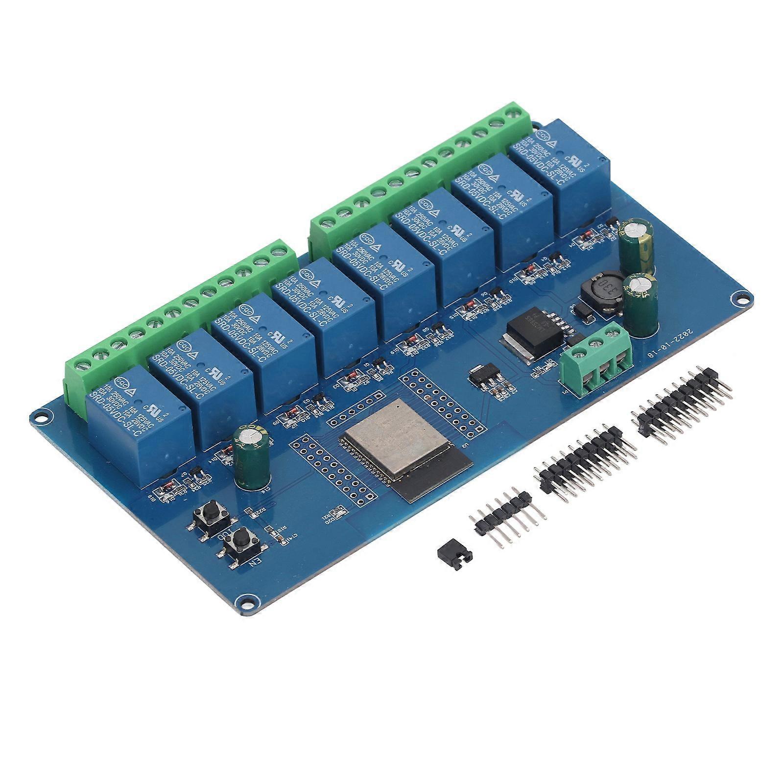 8 Channel Relay Module for ESP32 WiFi Wireless Control BLE Development Board ESP32-WROOM-32E DC 5-30V Compatible