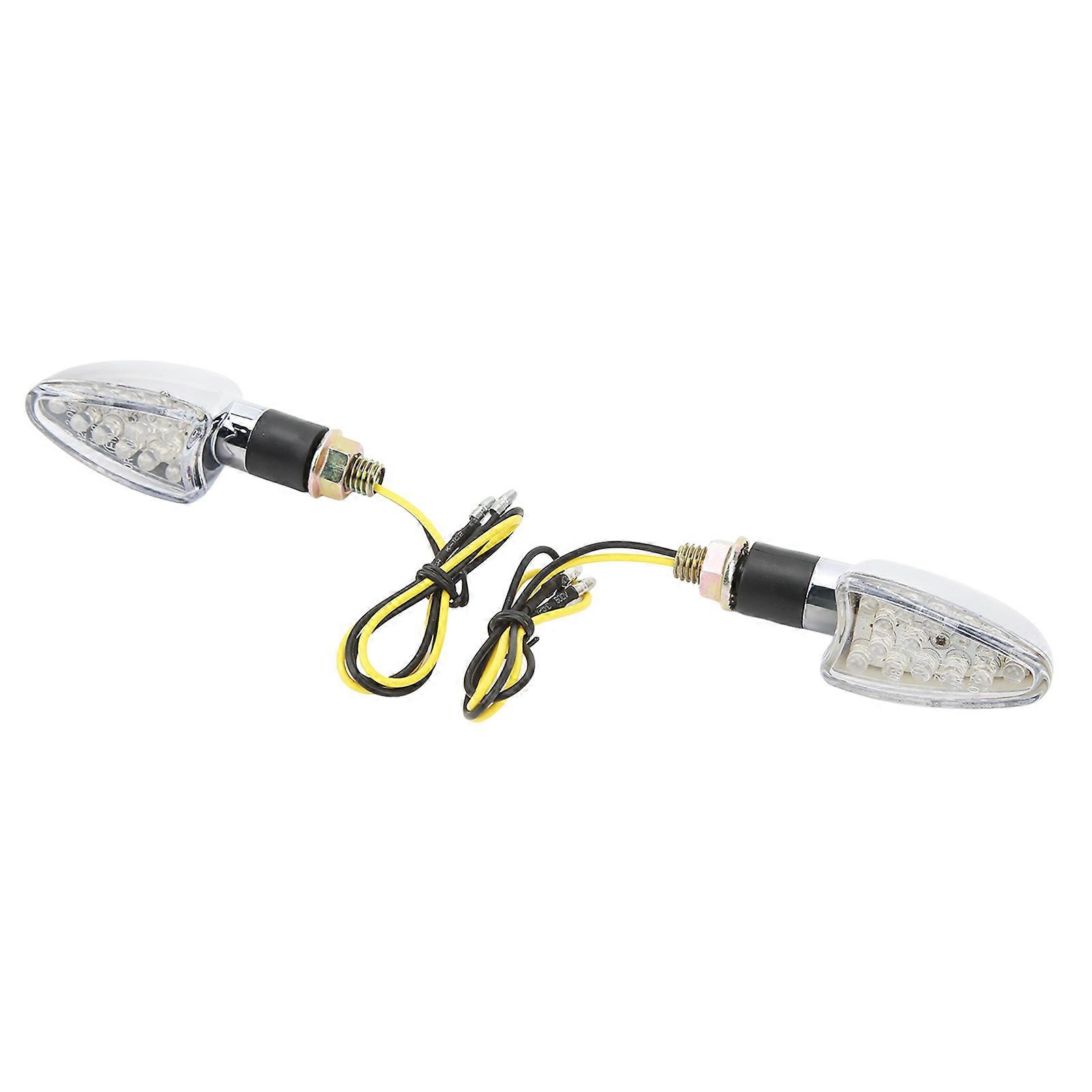 4 Pcs Motorcycle Turn Signal Lamp 10mm Mounting Hole Turning Indicator Light Blinker Replacement for Suzuki Black Transparent Shell