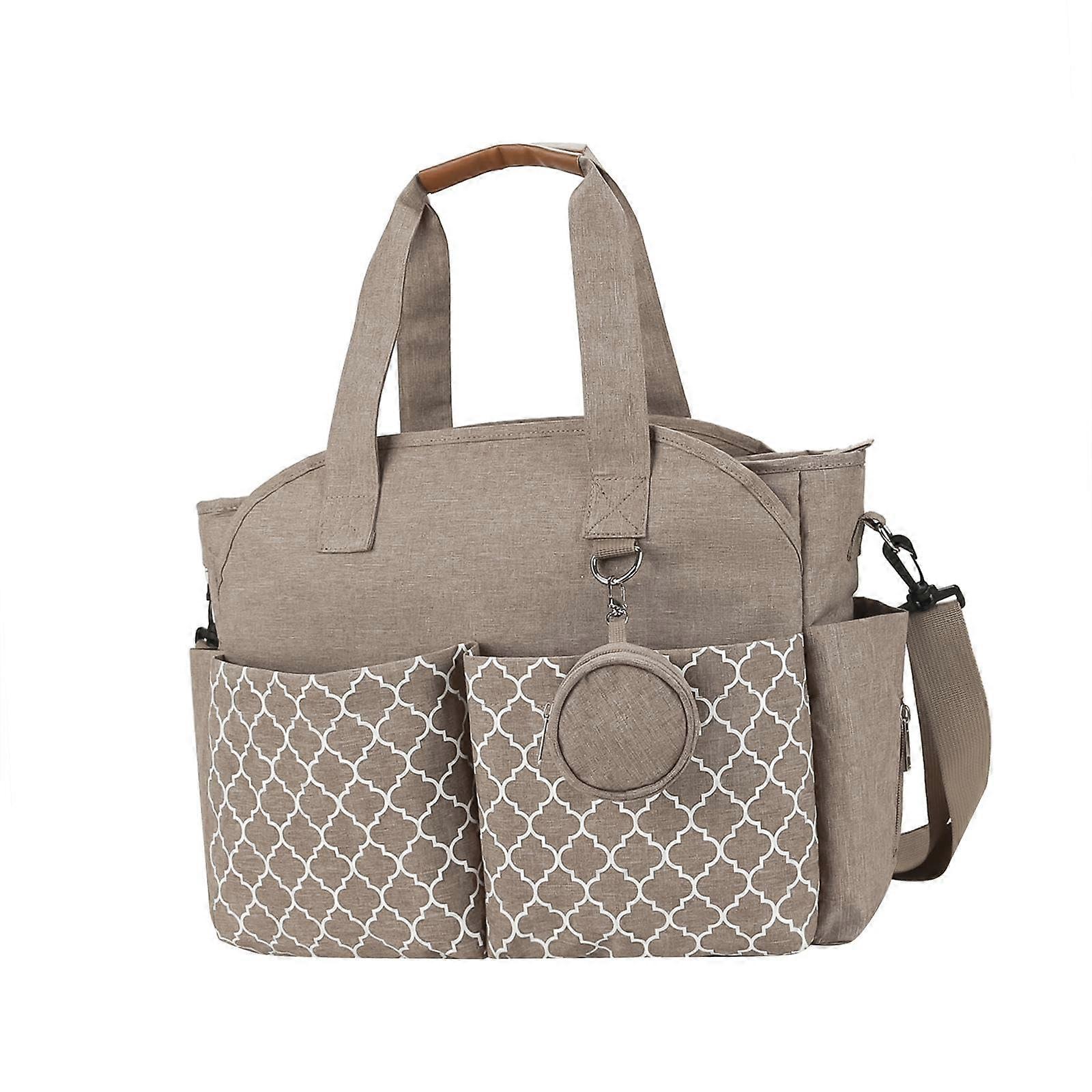 Baby Diaper Bag with Large Capacity and Multiple Pockets, Polyester, Adjustable Strap