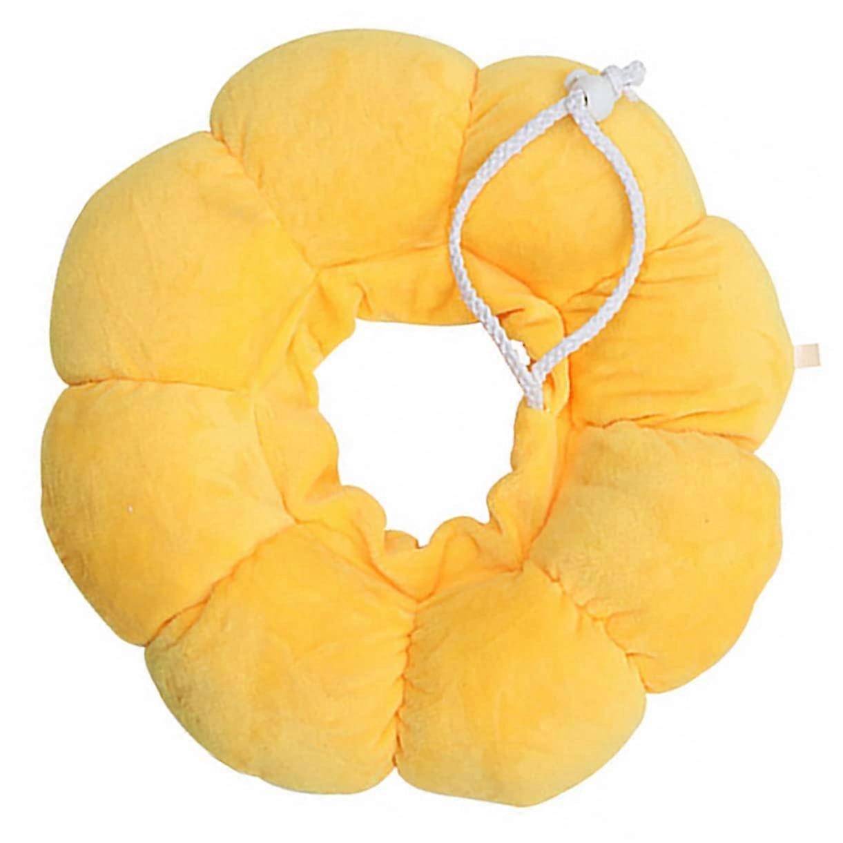 Wound Healing Cat Collar Cat Neck Cone Soft PP Cotton Yellow Recovery Cone For Cats