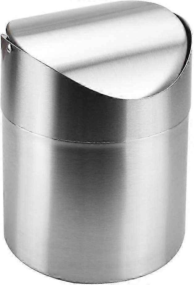 Mini Desktop Trash Can with Lid for Home Office (12 * 12 * 16.5CM, 1.5L)