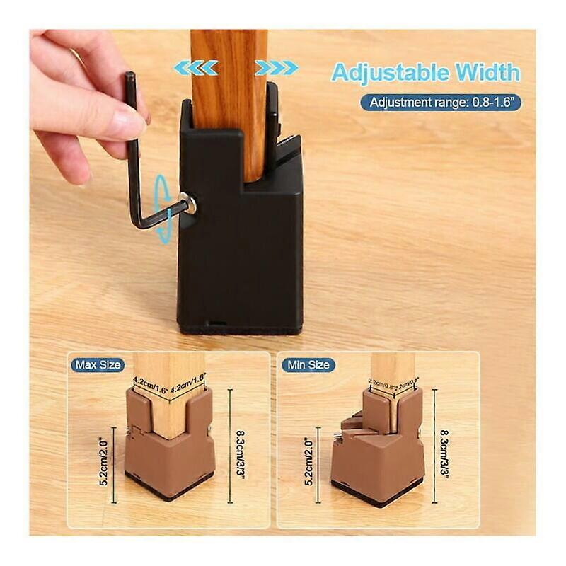 4 kpl raskaat tuolinkorottimet, kantavat 2300 kg, helppo asentaa