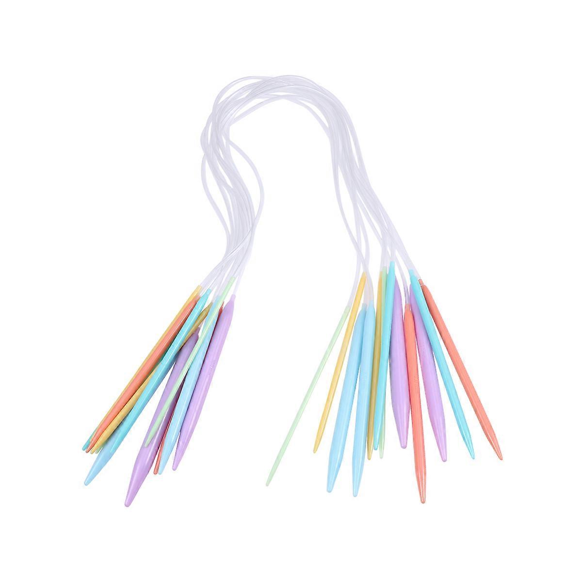 Crochet Needle Professional Weaving Tools 80cm Assorted Color Craft Work 12Pcs
