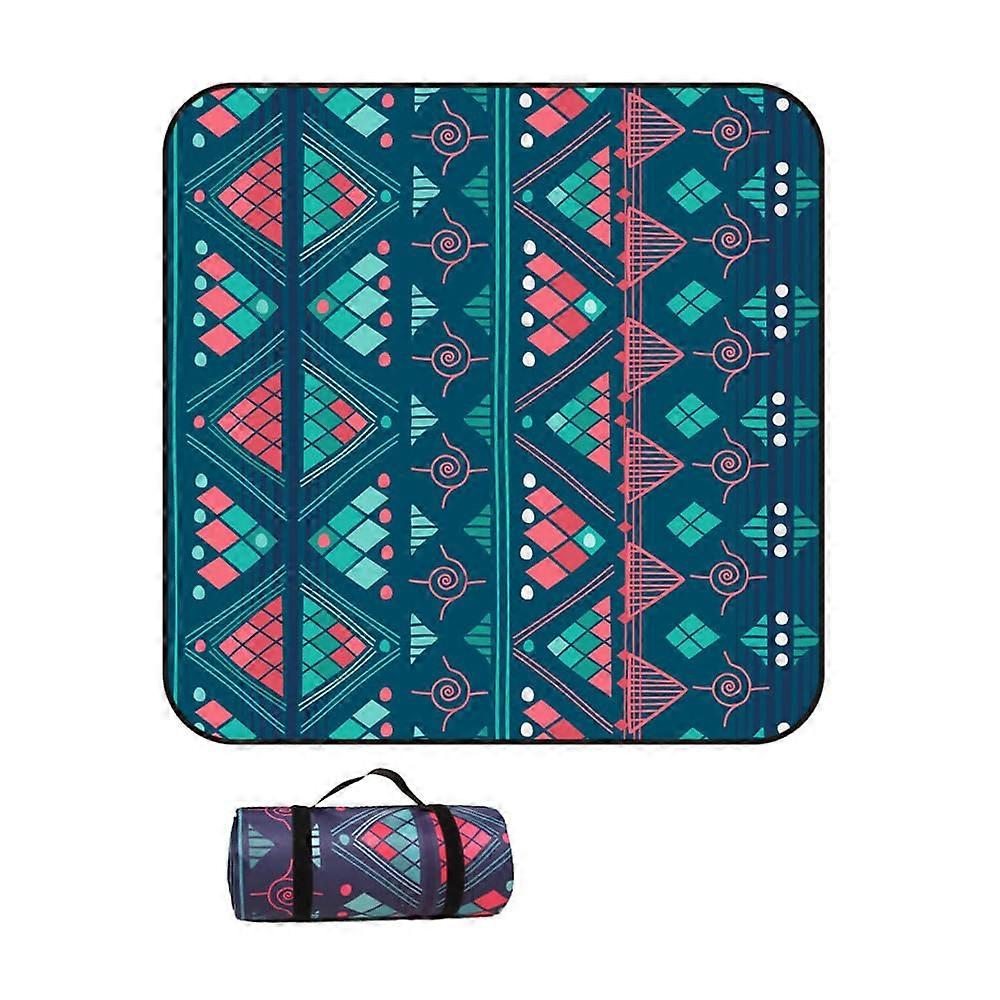 Picnic Blanket Waterproof Insulated Camping Beach Bohemian Foldable (100x150cm)