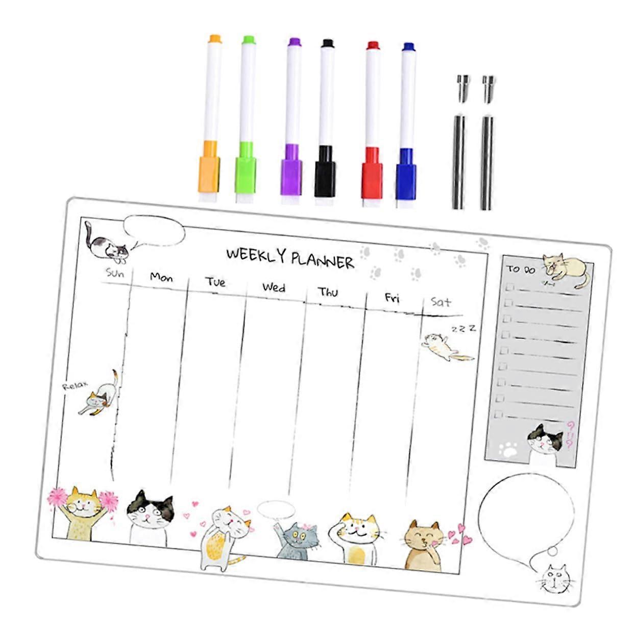 Wipeable Dry Erase Board for Fridge, Includes Magnets and Markers