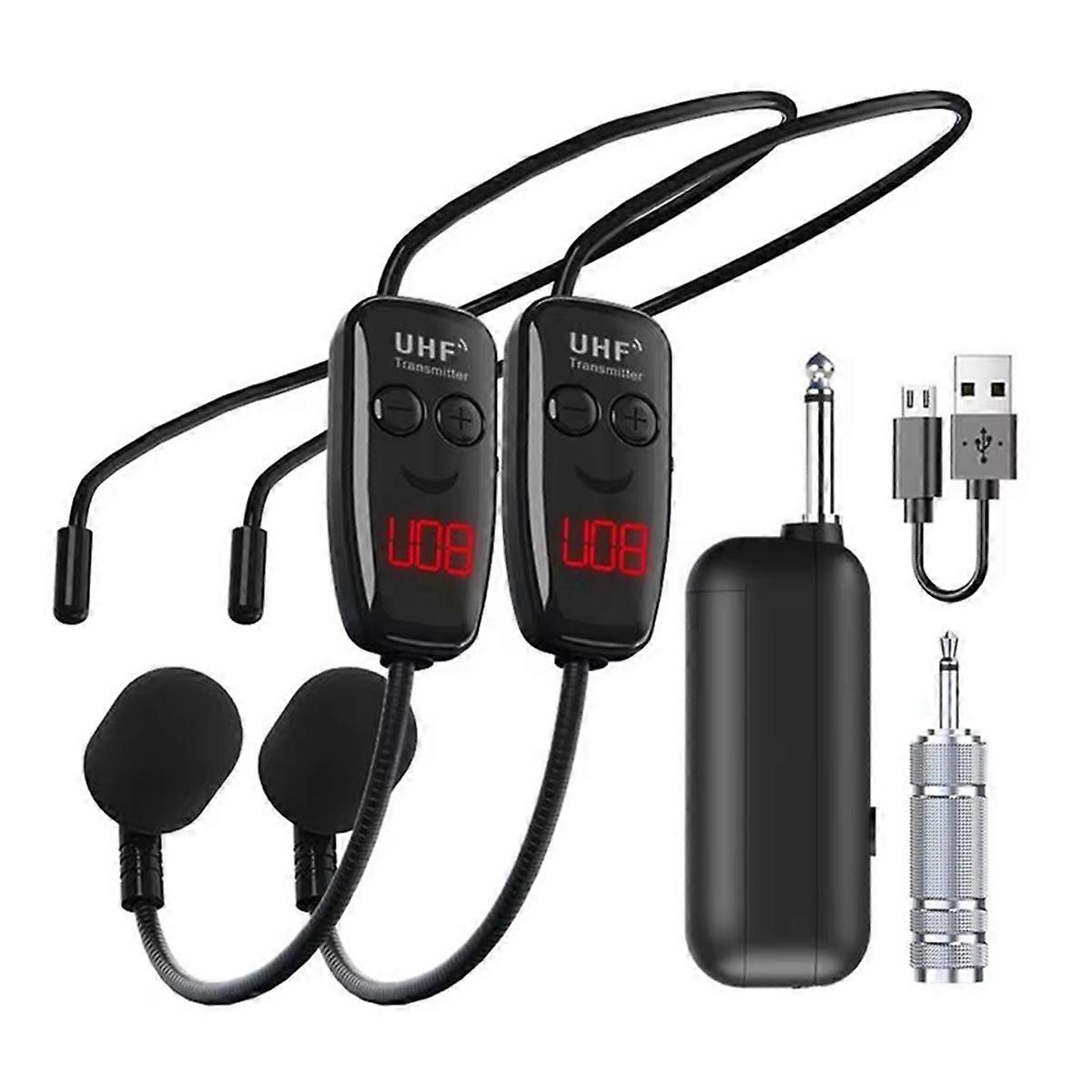 Rechargeable UHF Microphone Headset Head-Wear Wireless Microphone for Voice Amplifying in Conference Teaching