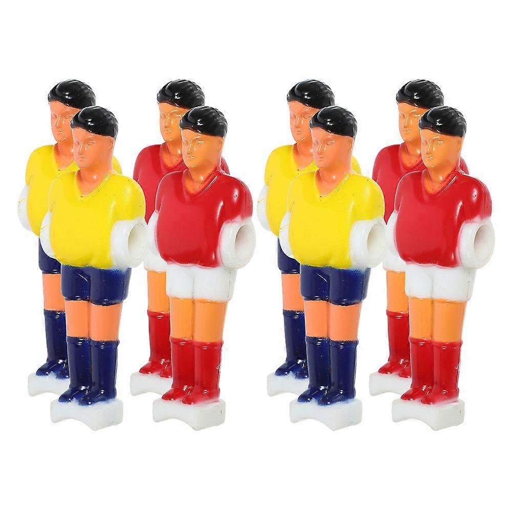 8pcs Replacement Foosball Player Figures   Standard Size Soccer Athletes Dolls for Table Football Accessories Easy Installation Red Yellow Small