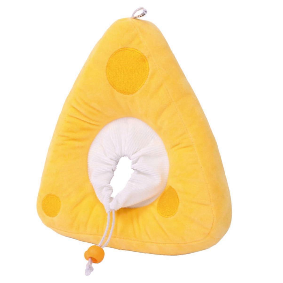 Cute Cheese Cat Cone Collar, Soft Protective Lick Collar for Cats, Adjustable Cat Accessories in Various Sizes