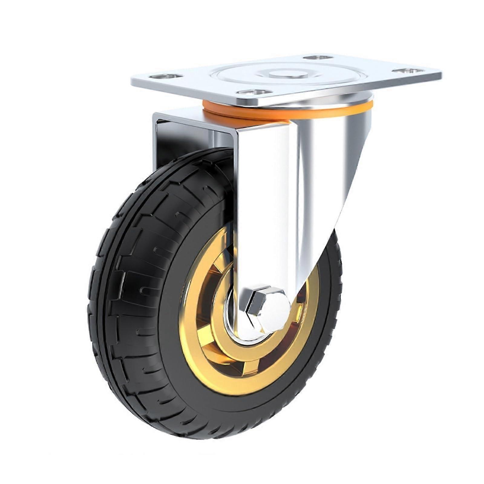 Industrial Quiet Swivel Castors 360° Silent Trolley Wheels 5 Inch Heavy Duty for Furniture and Workbenches