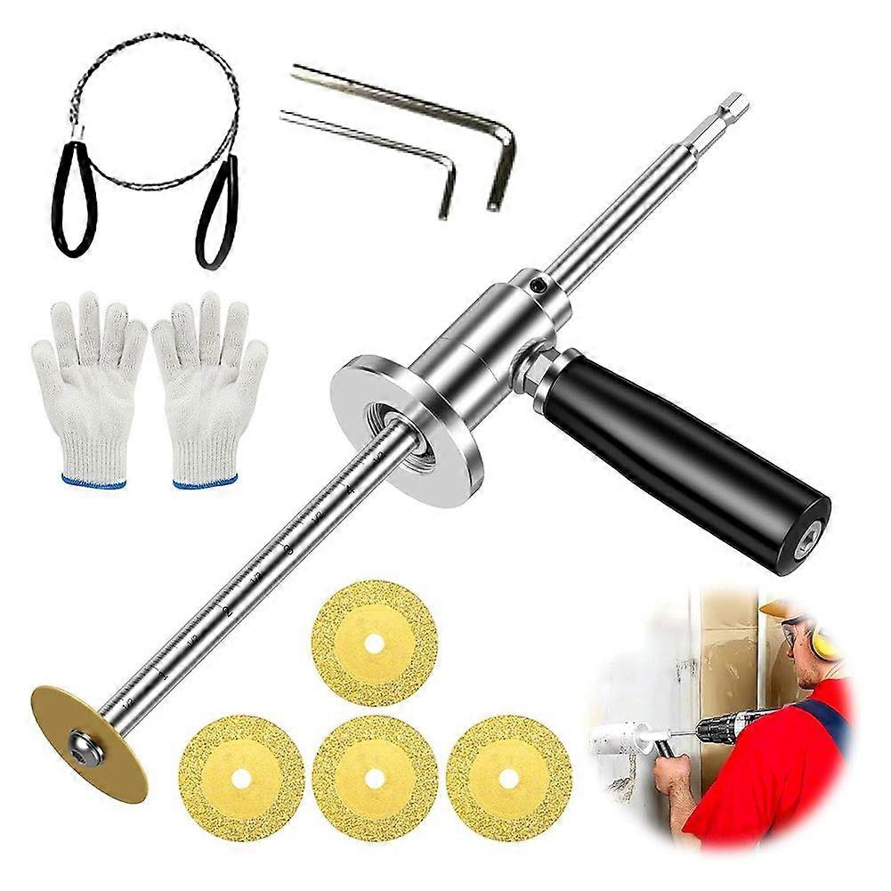 Inside Pipe Cutter for PVC Pipe, PVC Cutter Tool Set with Adjustable Depth Gauge with 5PCS Blades,