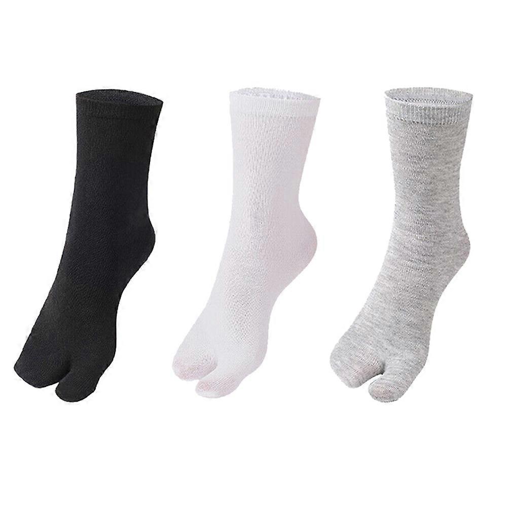 3 Pairs Split Toe Flip-Flop Socks Breathable Hiking Casual Size Men Women