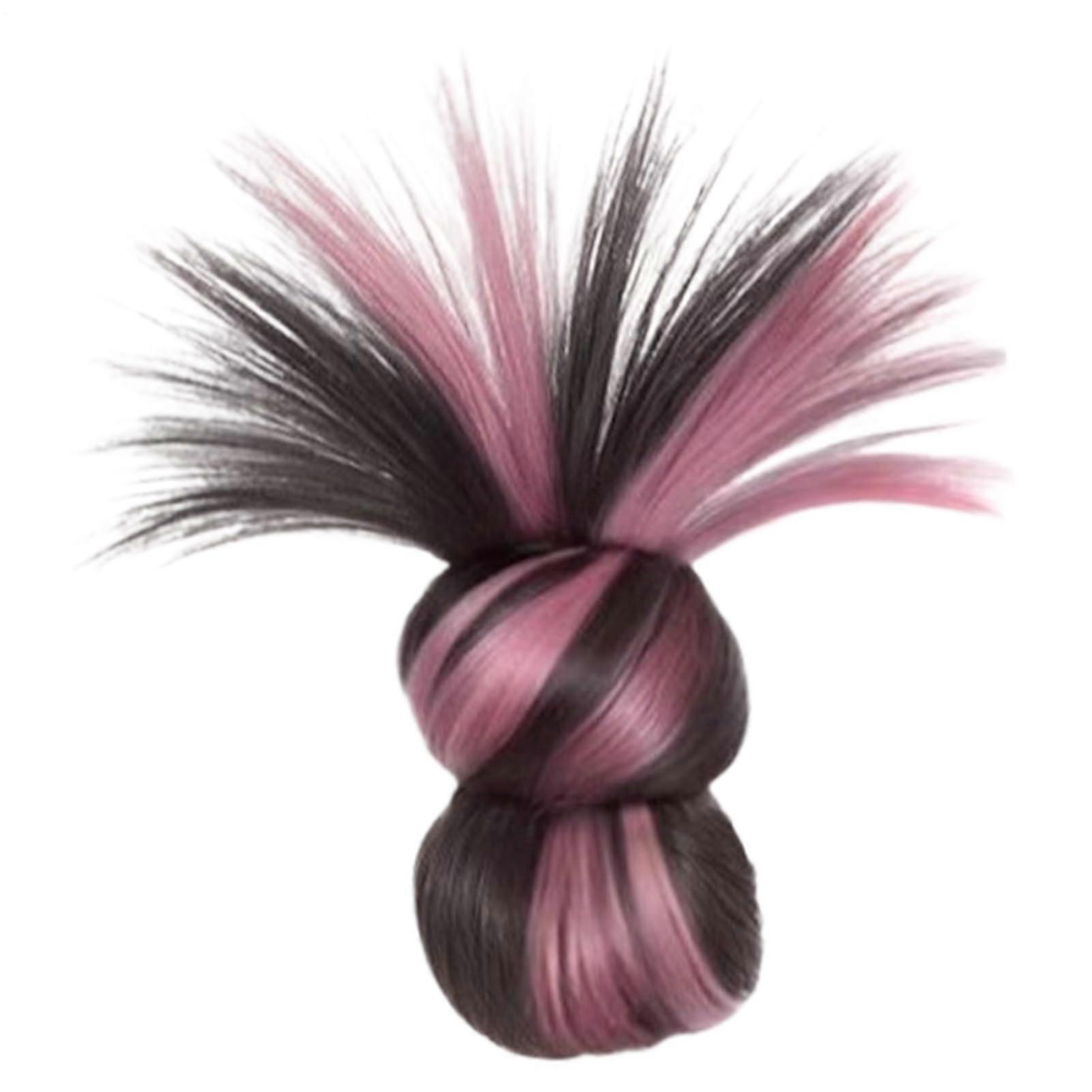 Haarknotenperuecke Synthetic Feathered Bun Wig With Ponytail Extension For Quick Styling Updo Daily Wear Rose