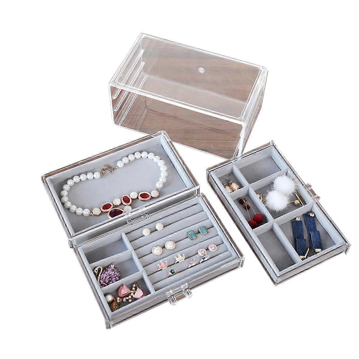 Acrylic Makeup Container With 3-Layer Drawers For Vanity Storage And Organization 9.4×5.3×4.2in 1Pack