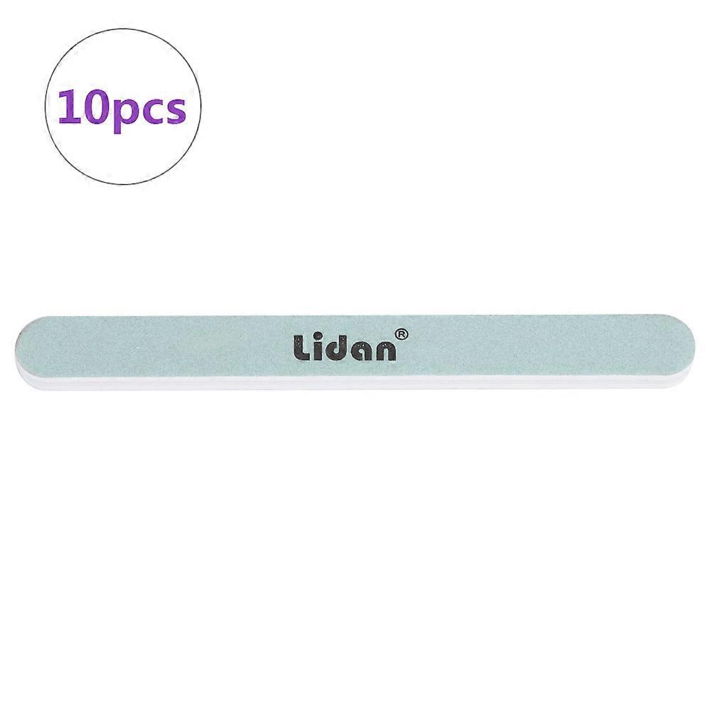 10pcs Nail File Double Sided Nail Buffer Sanding Buffing Polishing Strip Manicure ToolGreen
