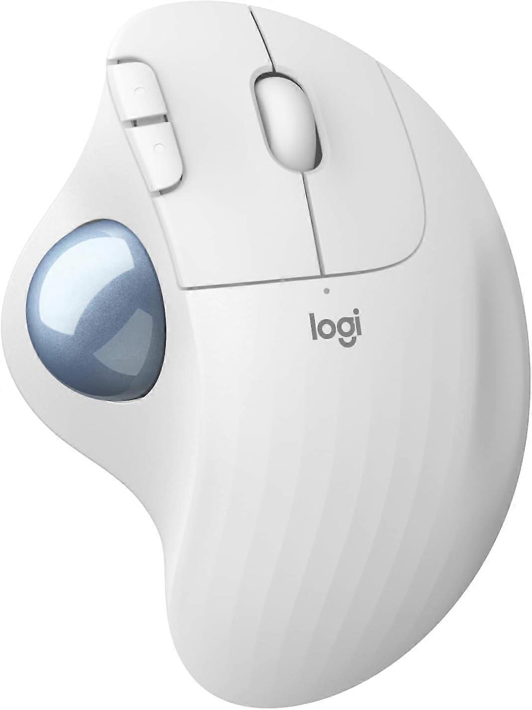 M575 Wireless Trackball Mouse Simple thumb controls, smooth movements, ergonomic design, compatible with Windows, PC Mac White